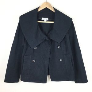 St John Black Jacket Women’s Coat Lightweight Peacoat